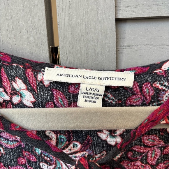 American Eagle Outfitters Floral Long Sleeve Dress - Black and Pink - Picture 2 of 7